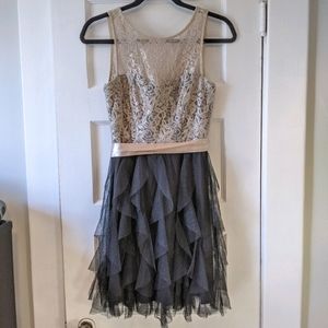 Semi formal lace and tule Le Chateau dress